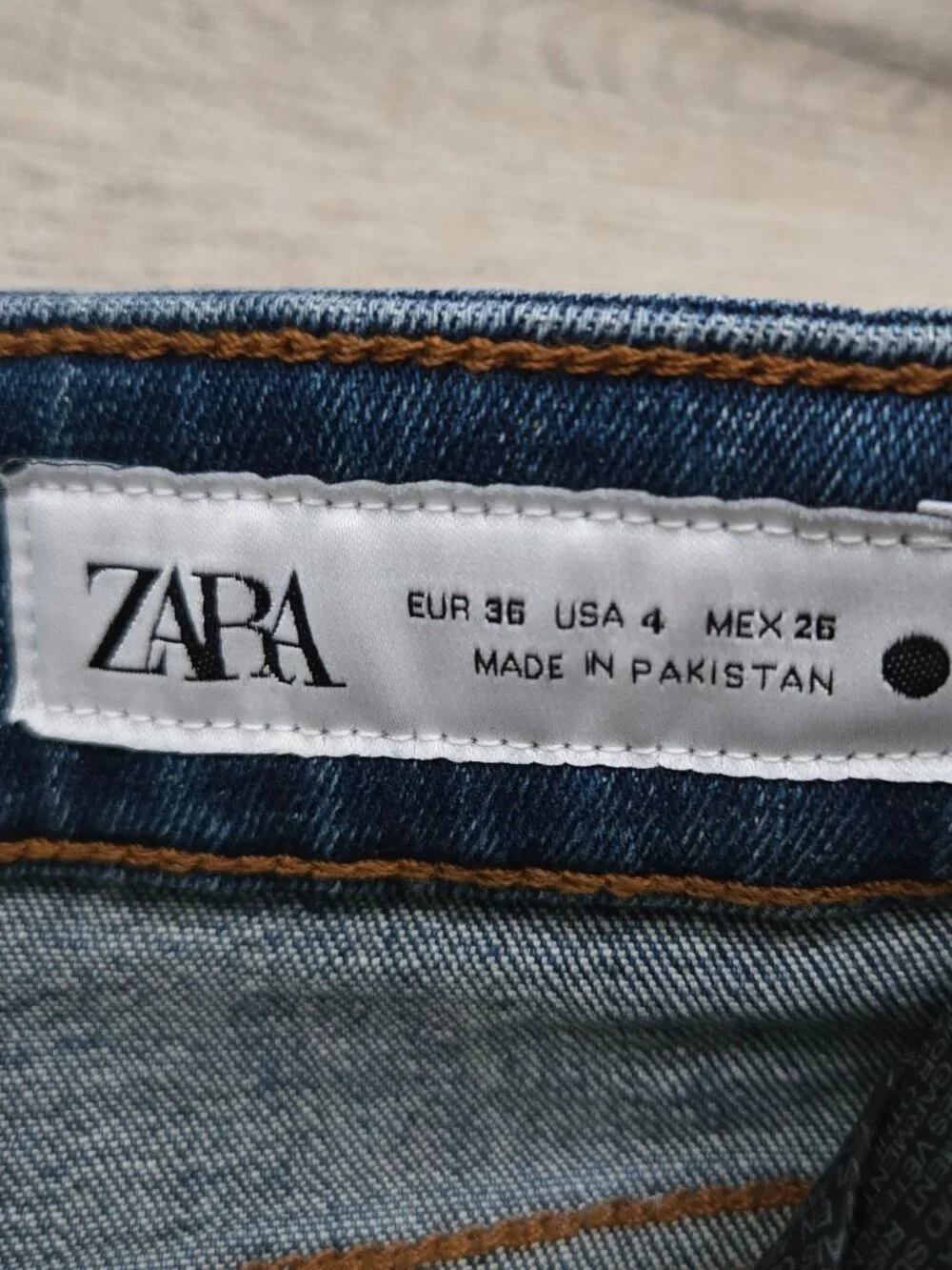 Zara High Rise Flare Ankle Jeans Womens Medium Wash Blue Stretch Denim 4
